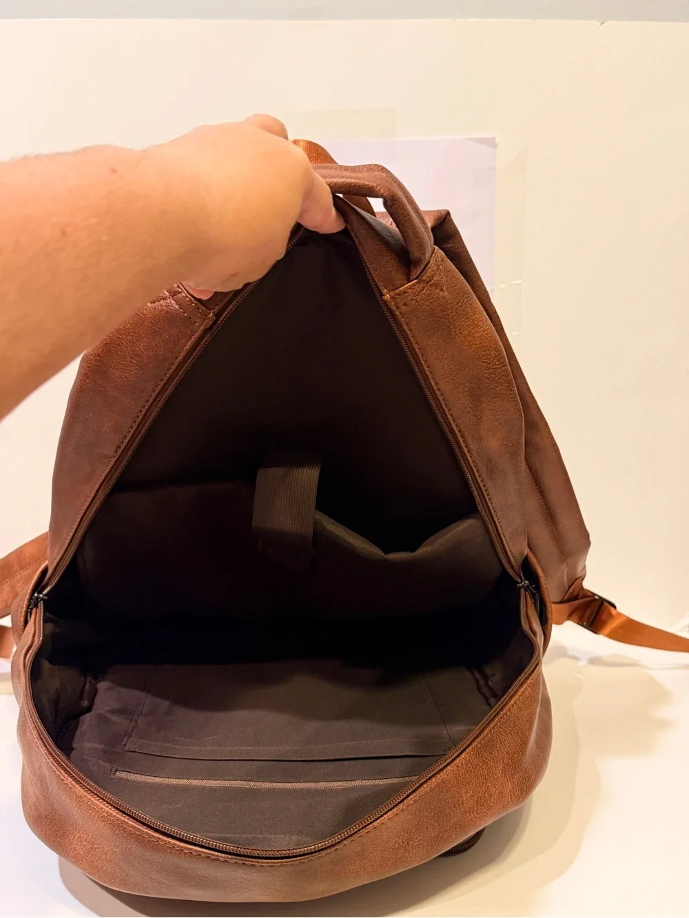 NWT Latmap Vegan Leather Casual Laptop Backpack - Brown